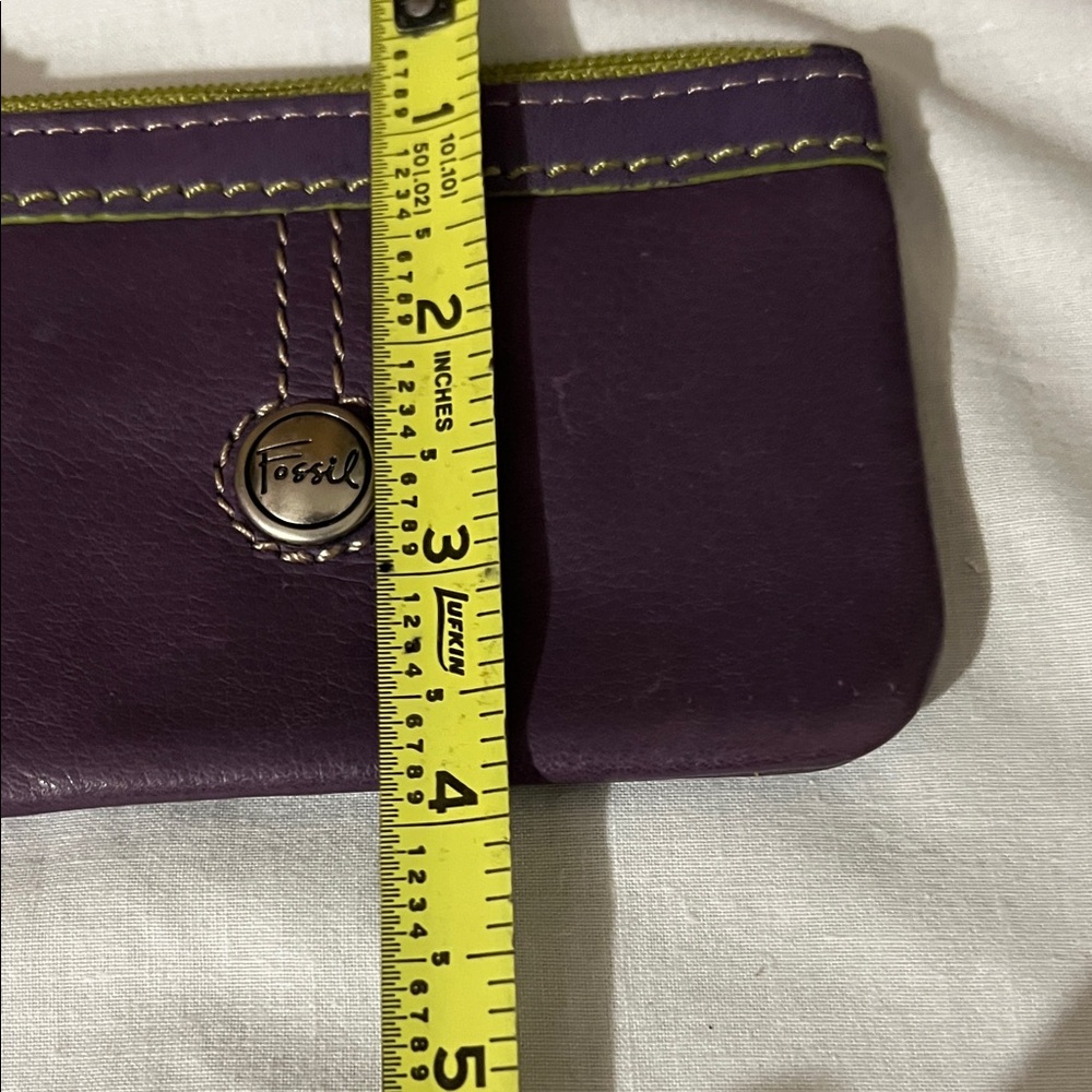 Fossil Purple and Yellow Leather Coin Purse - Picture 6 of 6
